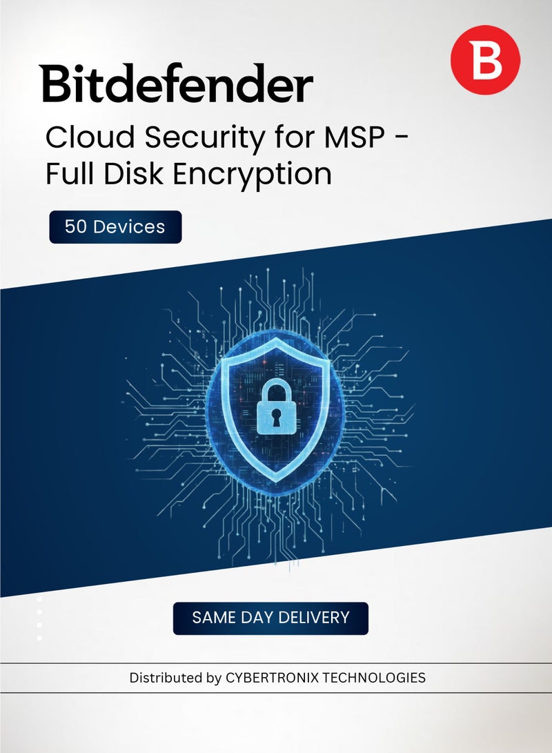 Bitdefender Cloud Security for MSP - Full Disk Encryption 50 Devices for 1 Year | Digital License | SAME DAY DELIVERY
